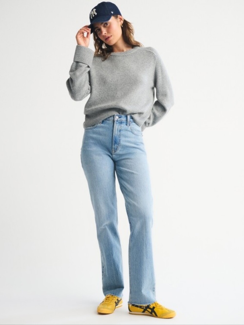 Abercrombie & Fitch The 90's Straight Ultra High Rise Blue Jeans Curve Love